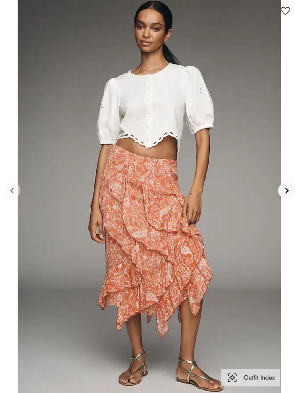 Anthropologie Ruffle Cascade Skirt